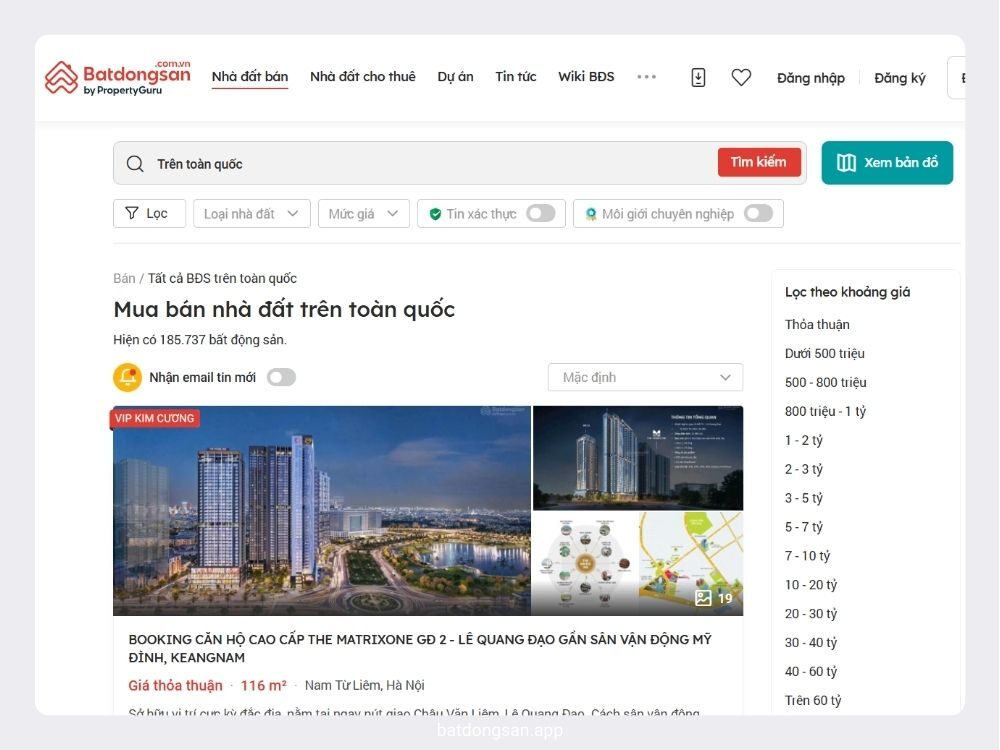 Batdongsan.com.vn – Website bất động sản lớn ở Việt Nam