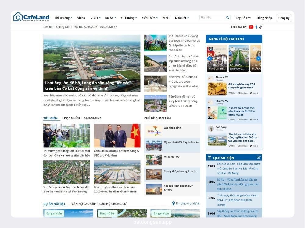 CafeLand – Website thông tin thị trường bất động sản tại Việt Nam