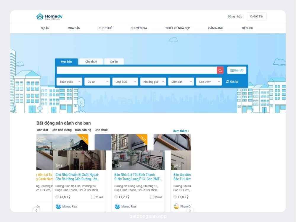 Homedy – Nền tảng kết nối bất động sản uy tín tại Việt Nam